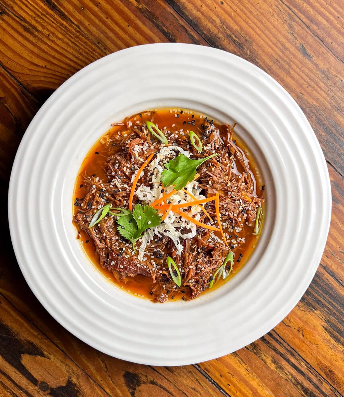 Slow cooker venison shoulder.