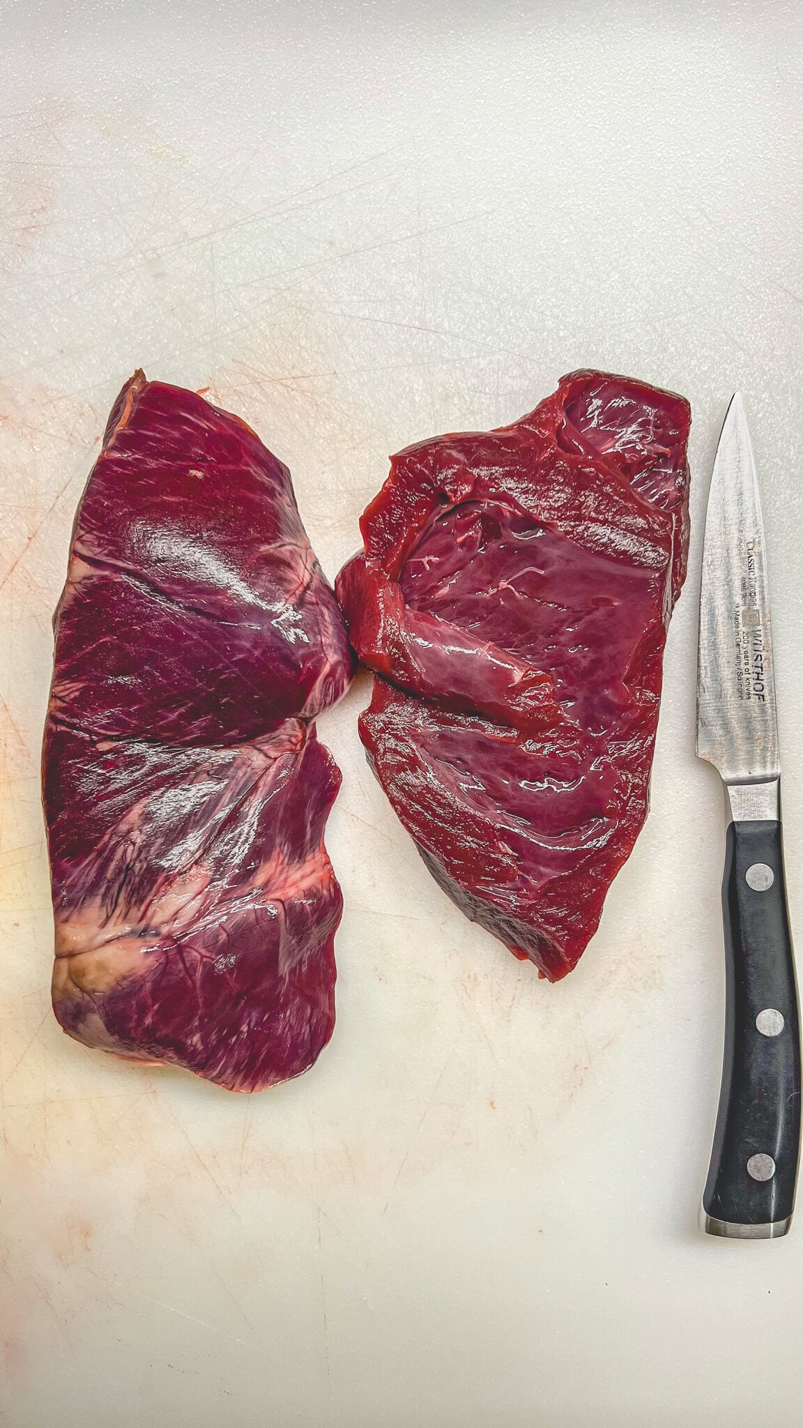prepared deer heart for cooking