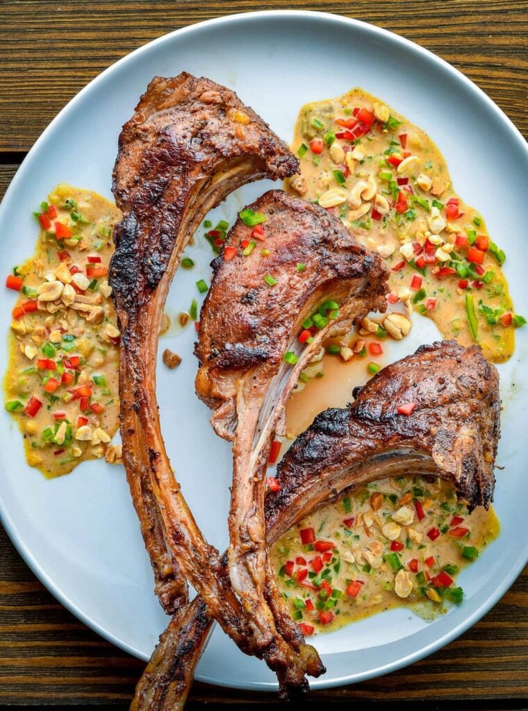 smoked wild boar chops