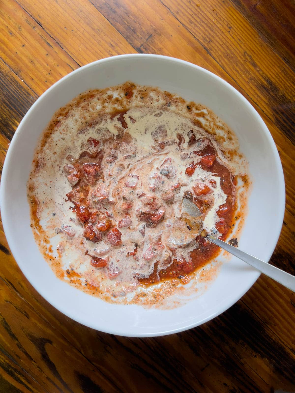 Venison casserole sauce in a bowl.