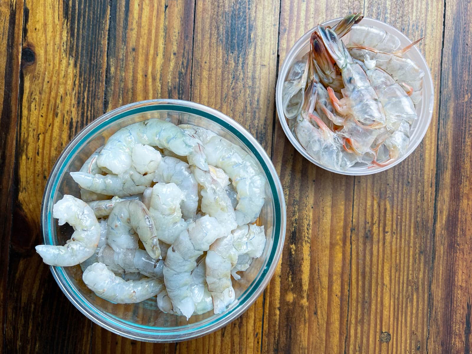 Peeled shrimp prepped for Vietnamese shrimp toast.