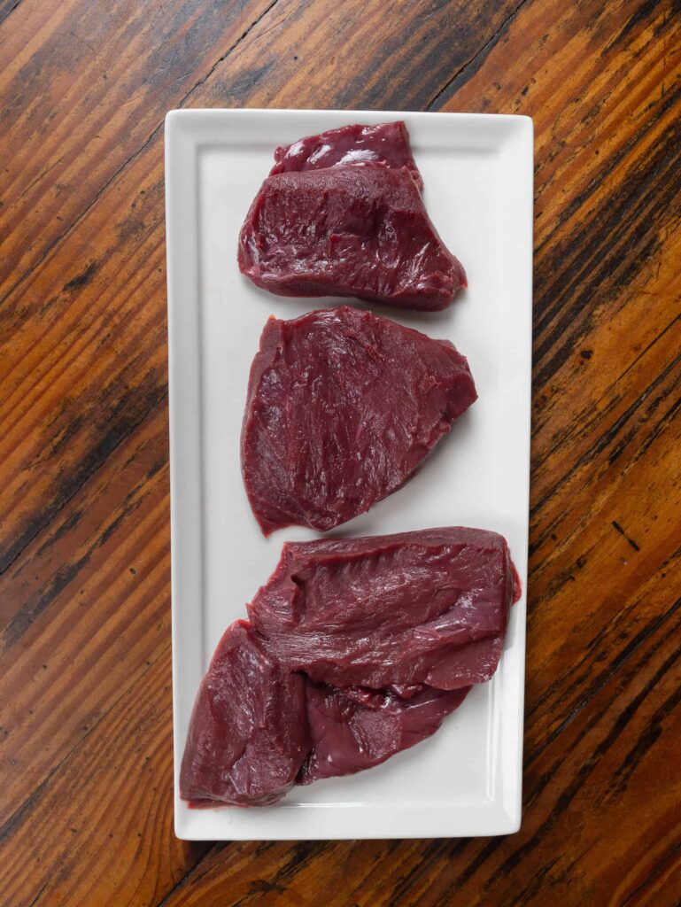 venison heart steaks
