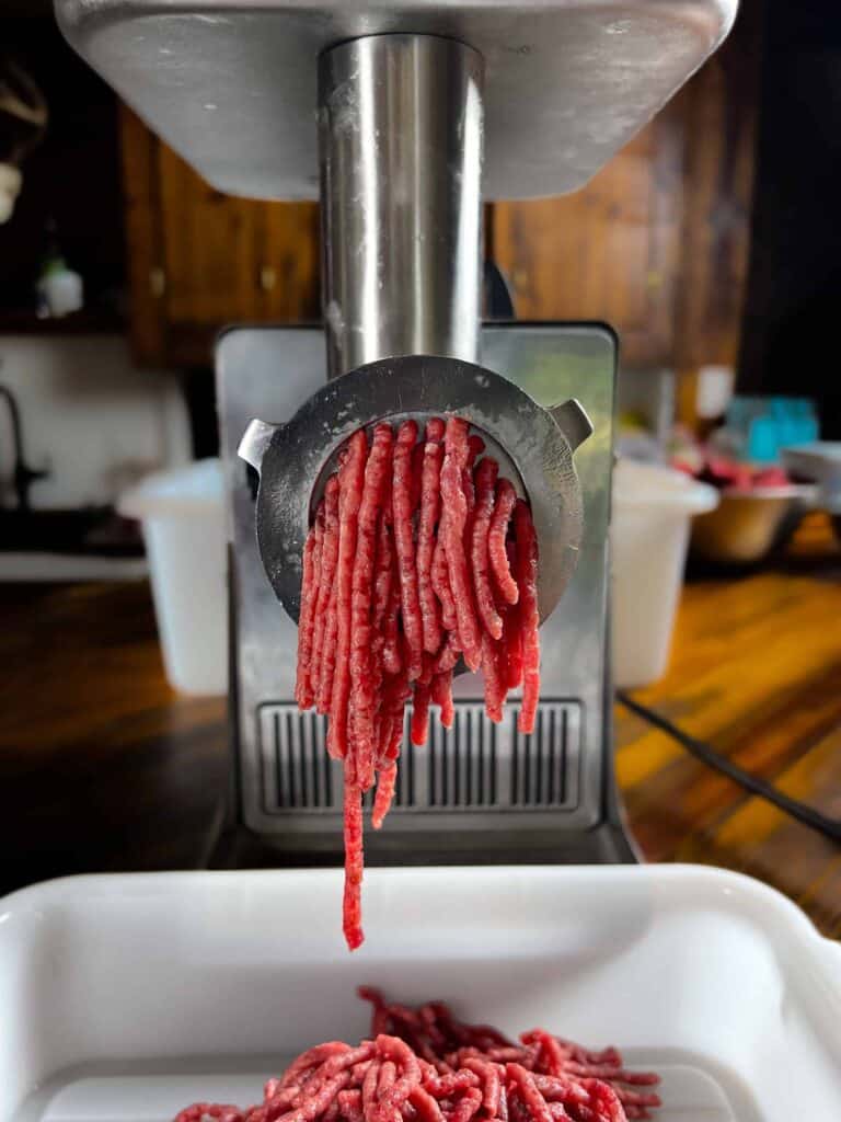 grinding venison
