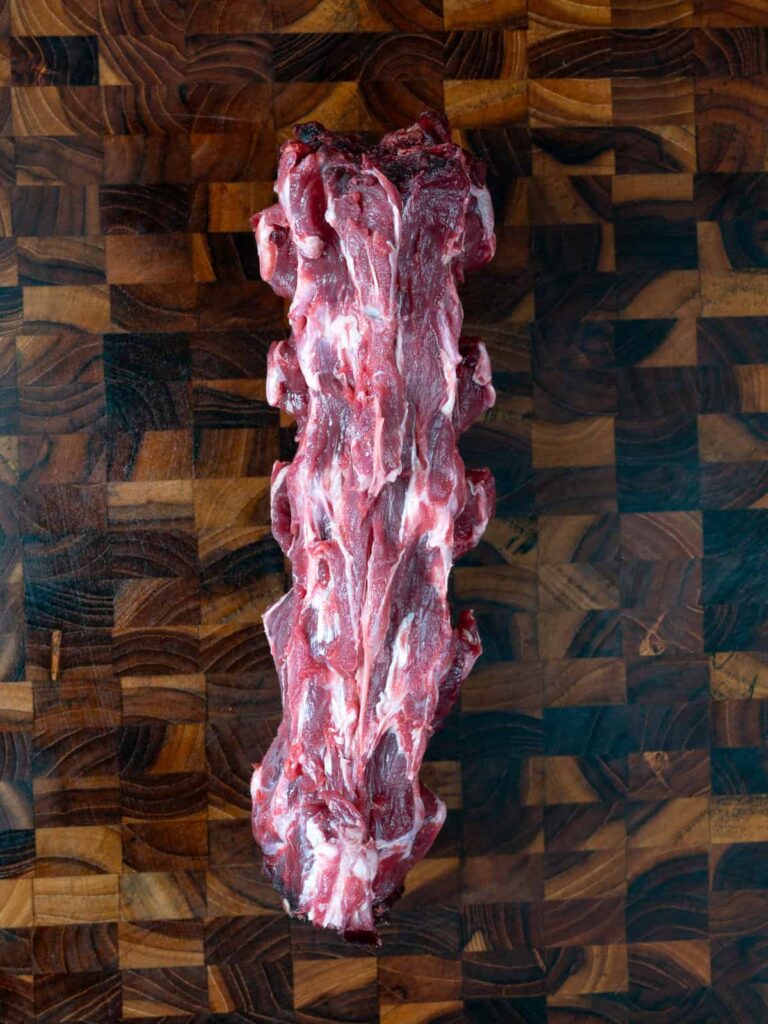 venison neck bone with the meat removed.