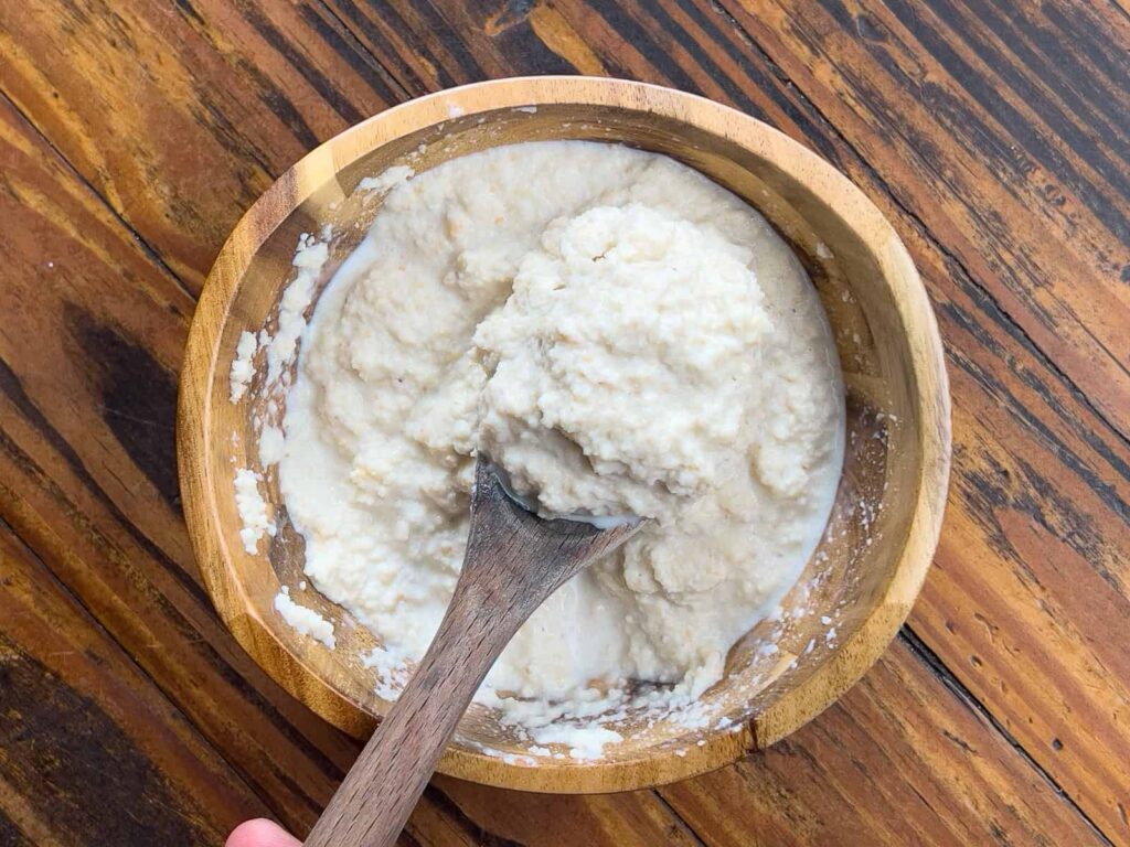 milk soaked breadcrumbs.