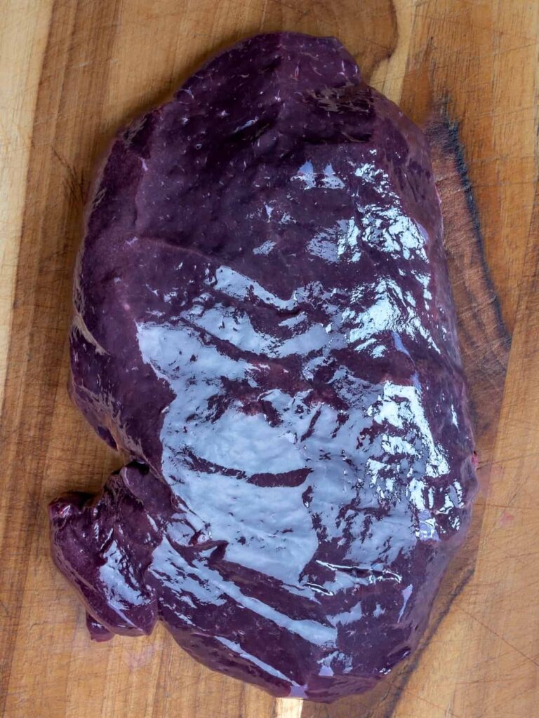 cleaned deer liver.