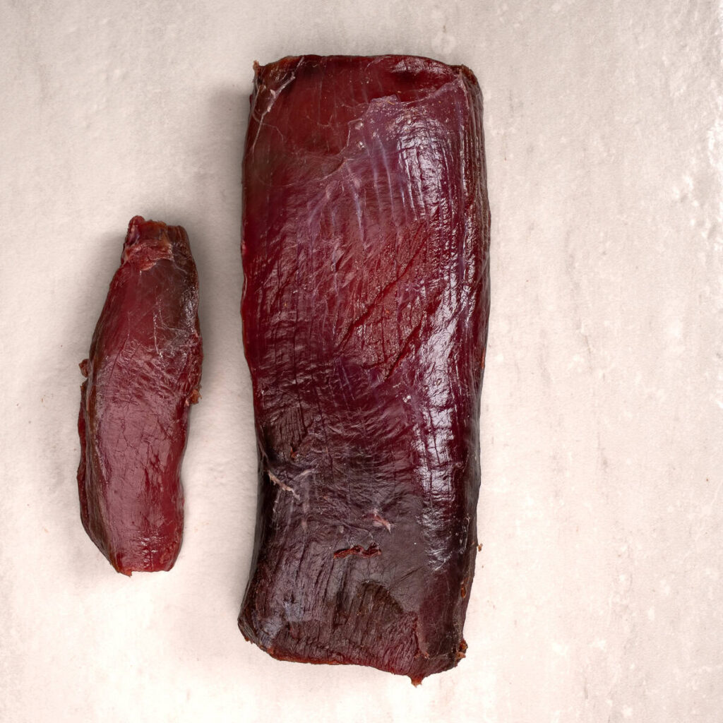 trimmed venison top round.