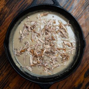 squirrel gravy in a skillet