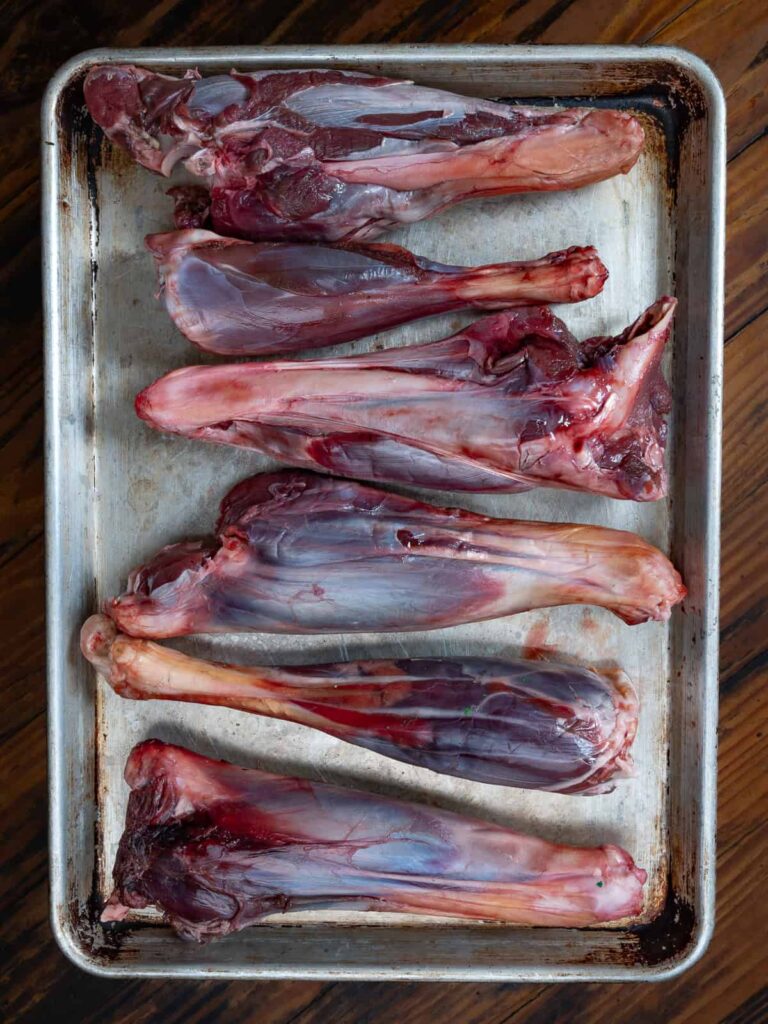 Venison shanks on sheet pan