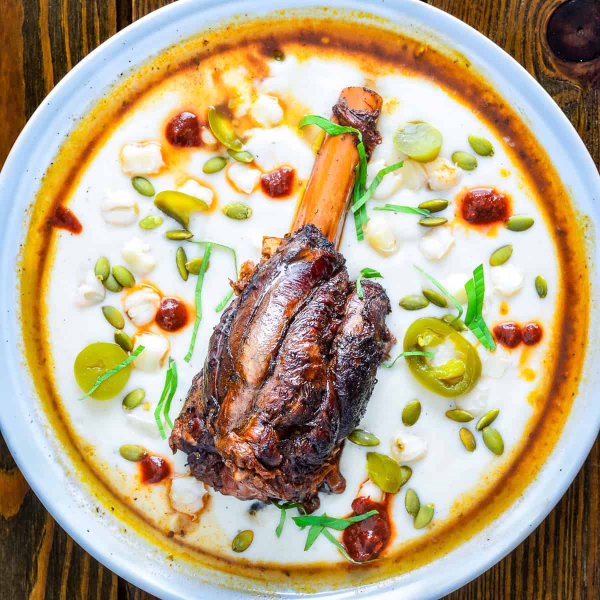 Braised venison shanks