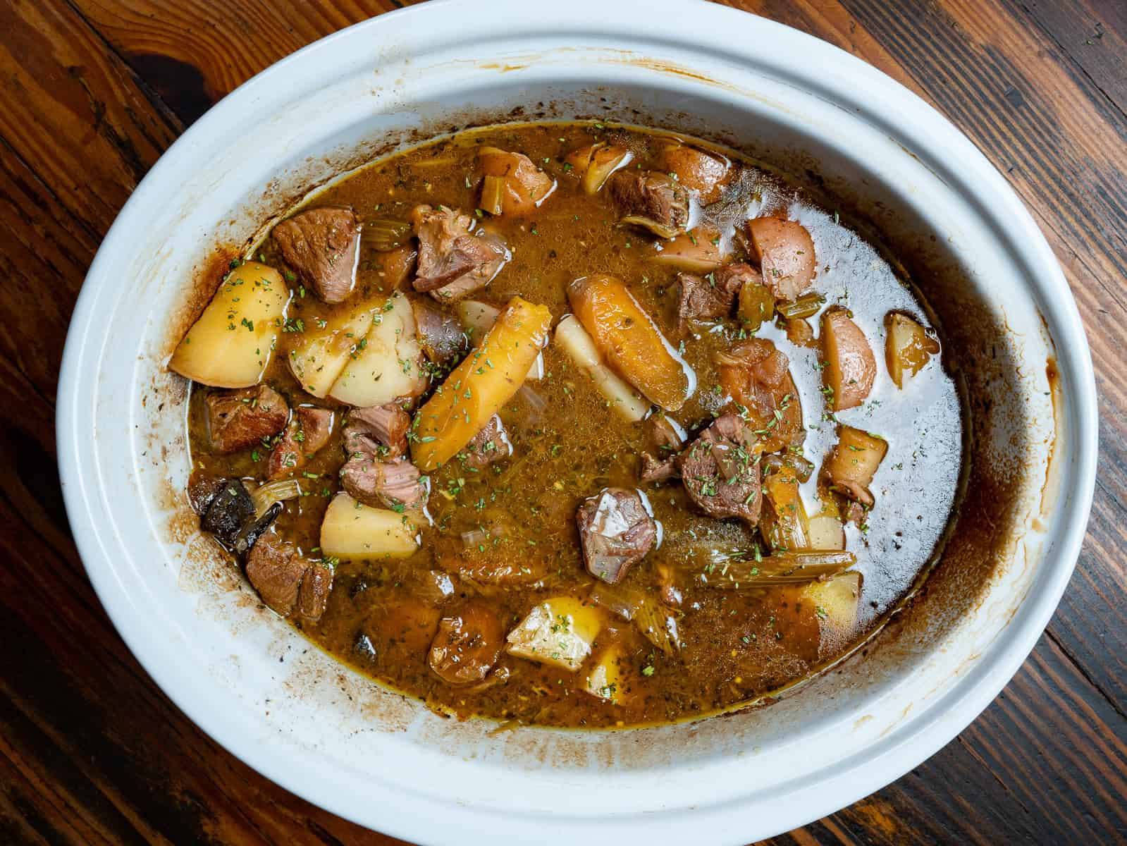 venison stew in a crockpot