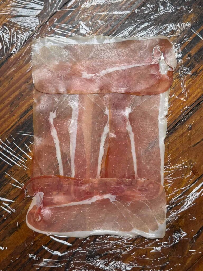 venison on a layer of prosciutto.