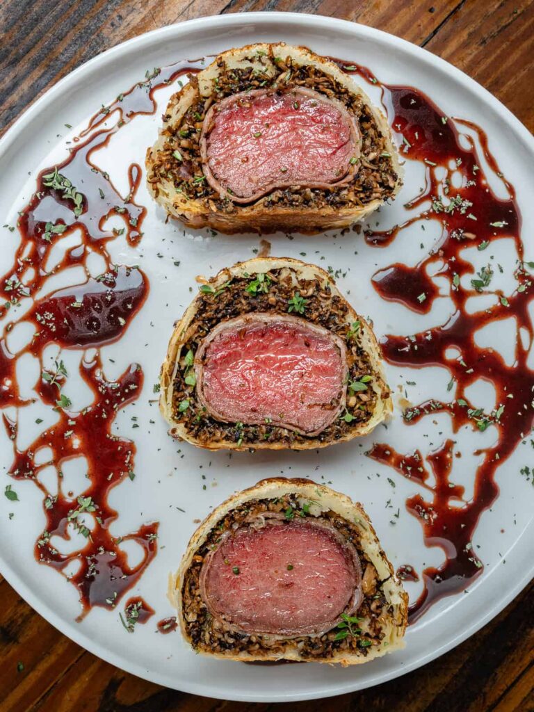 sliced venison wellington