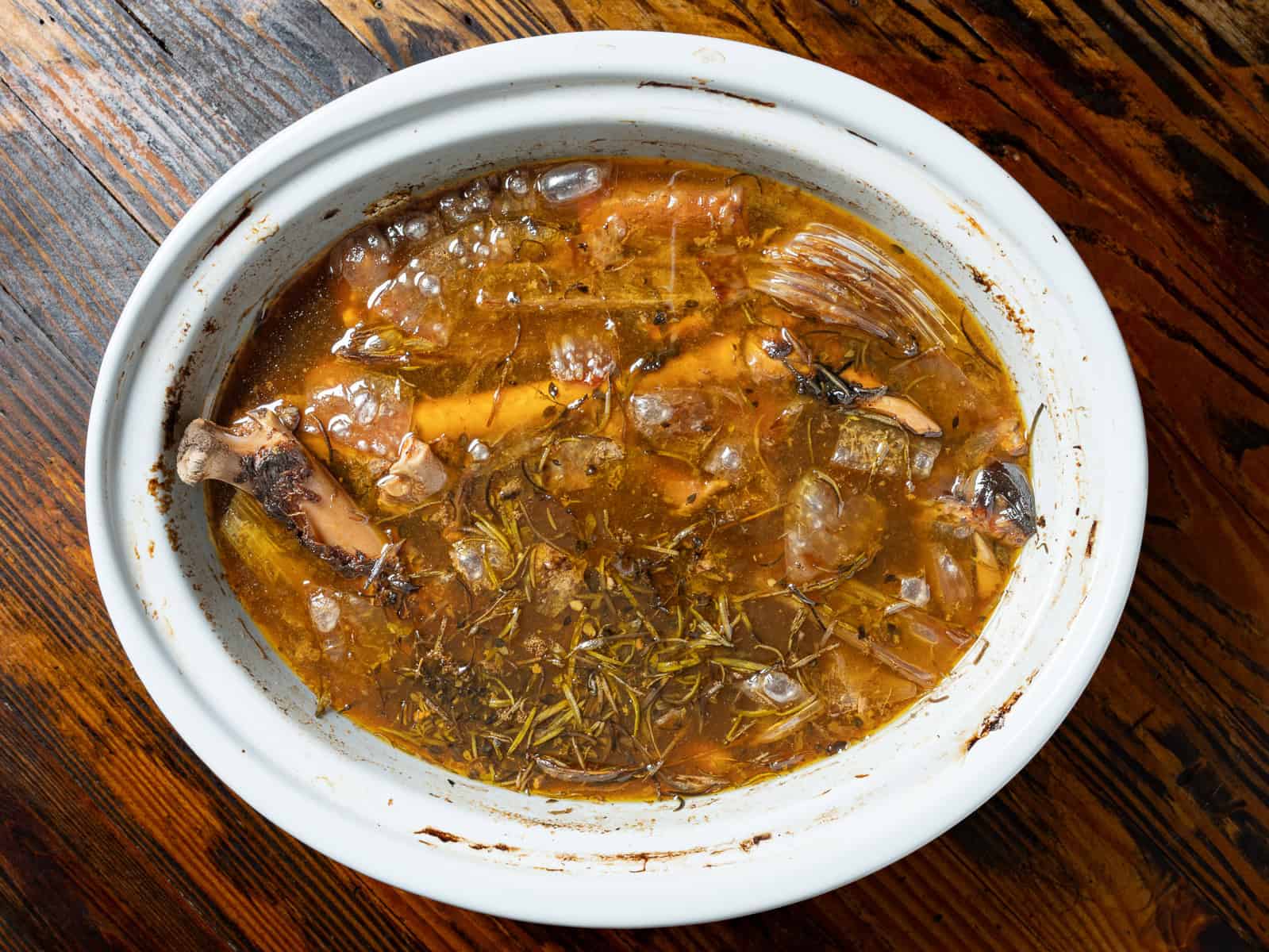 venison stock in slowcooker.