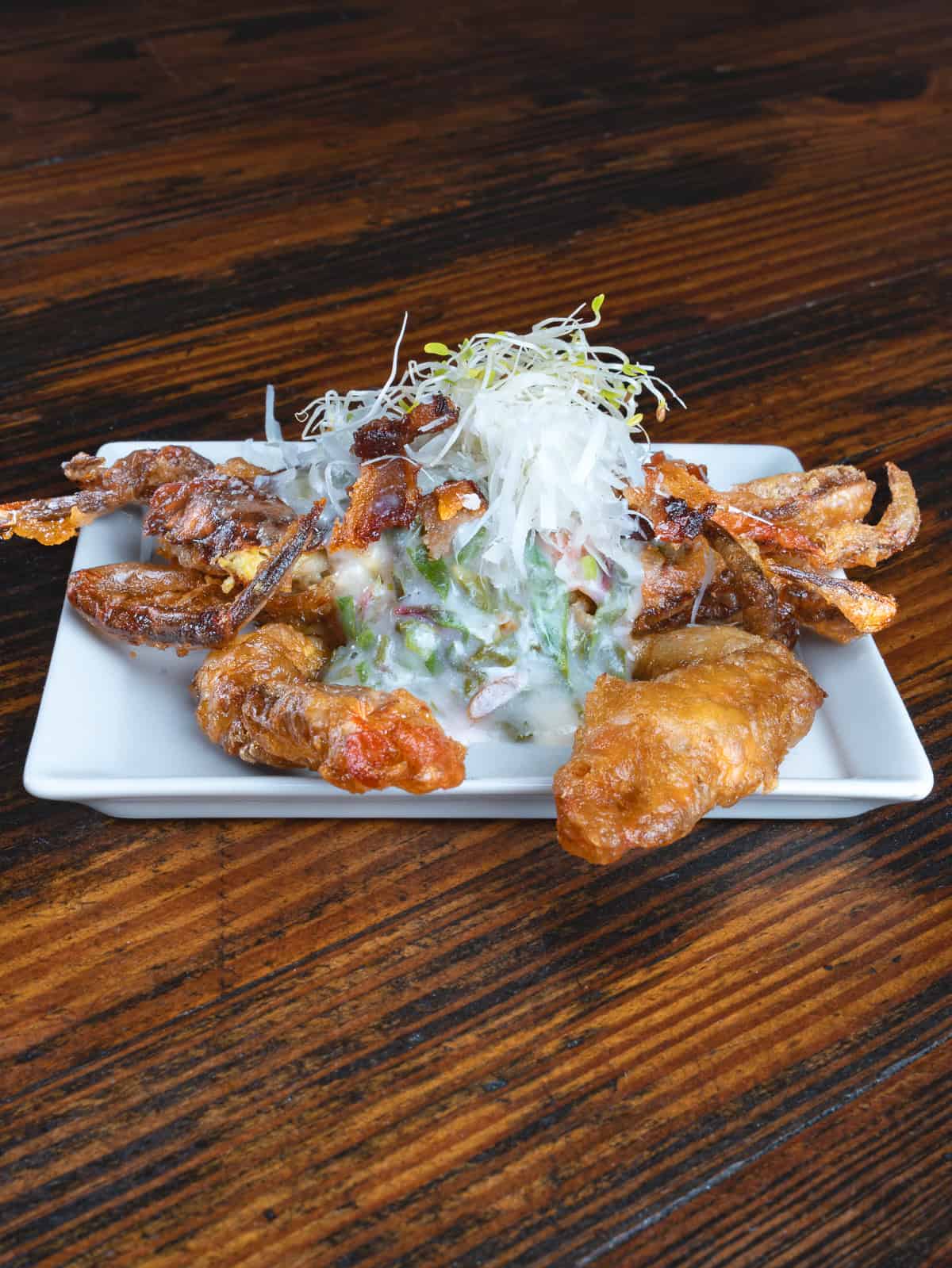 Fried softshell crab on a plate
