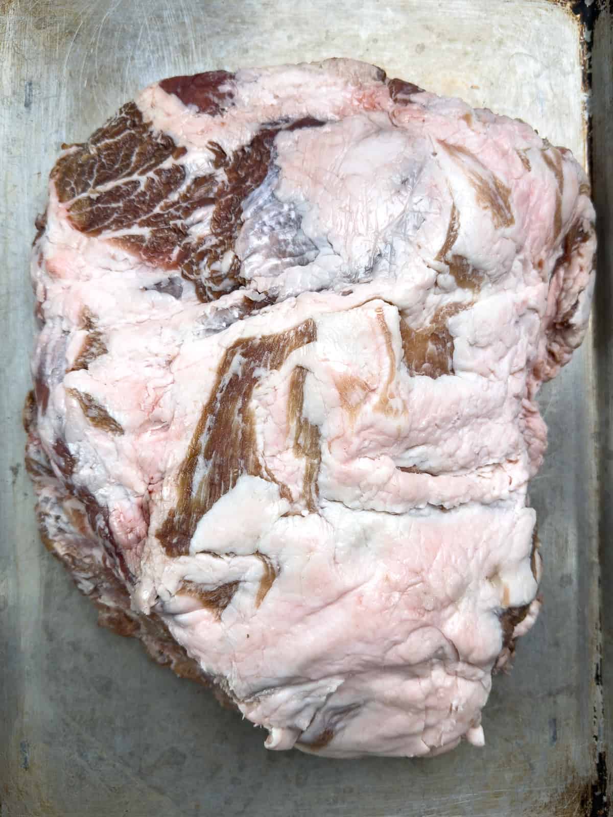 Uncooked wild boar ribs.